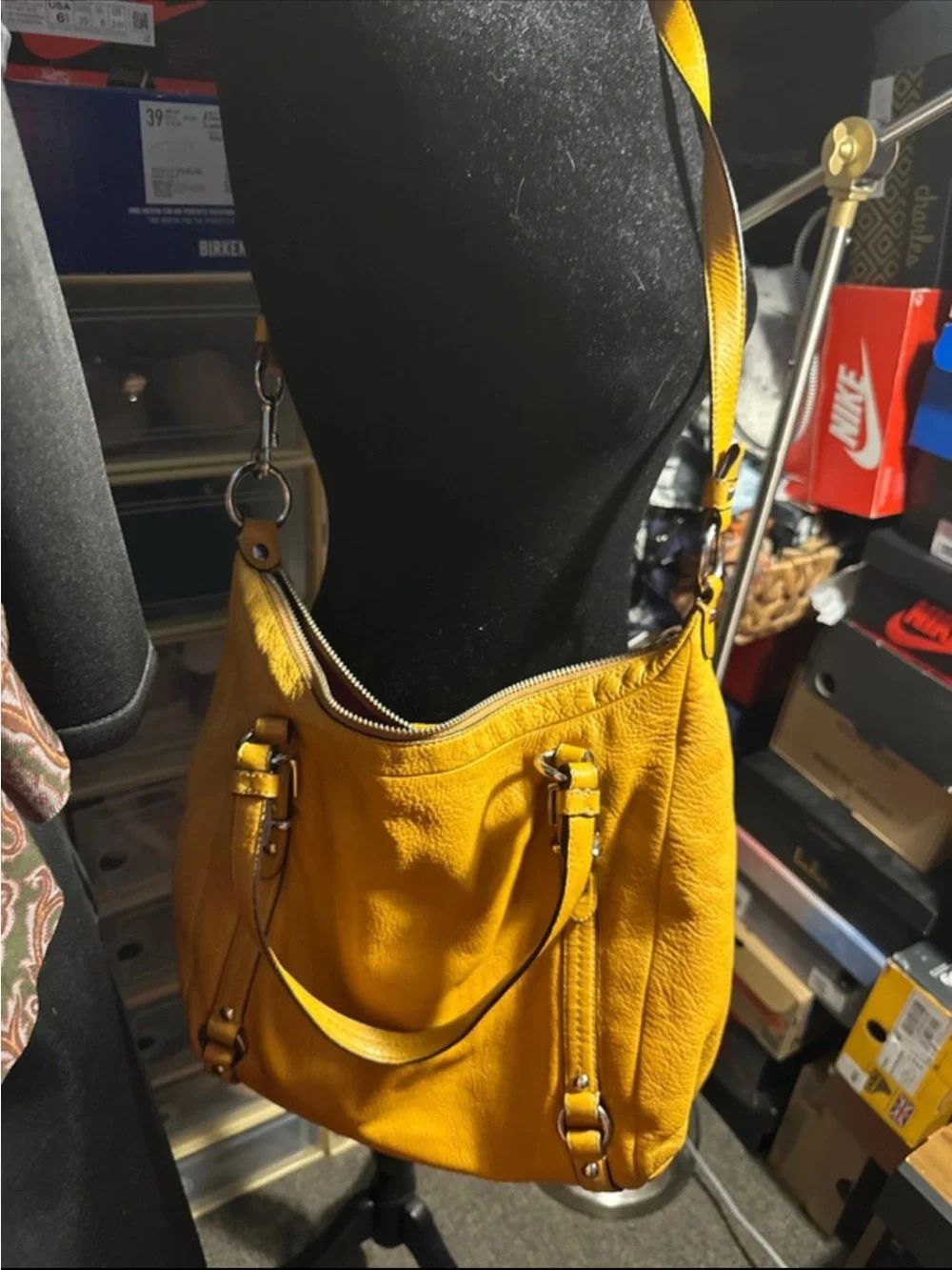 Coach Mustard Yellow Leather Crossbody Hobo